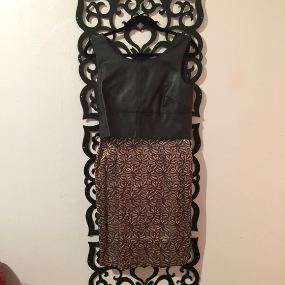 Ivy&Blu Dresses & Skirts - Leather & Lace crop top over lay dress Ivy&Blu Dresses & Skirts - Leather & Lace crop top over lay dress