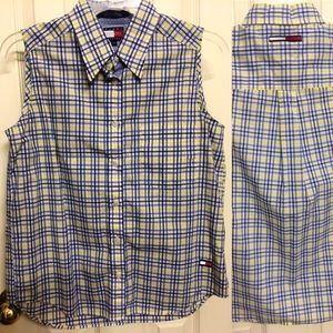 Tommy Hilfiger sleeveless button-down shirt