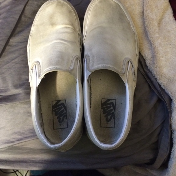 White slip on vans!!!