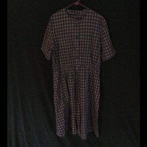 Vintage plaid button up dress
