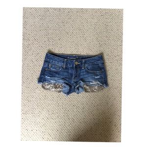 American Eagle Glitter Pocket Shorts