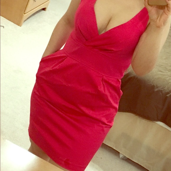 Hot pink dress with pockets