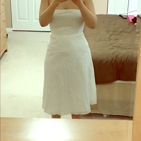Strapless white dress