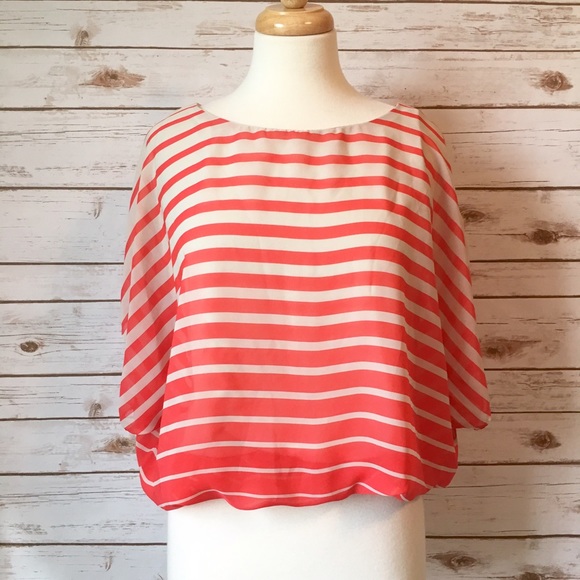 BCX Tops - BCX Coral Striped Blouse