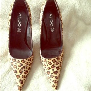 Aldo leopard hair-calf stilettos
