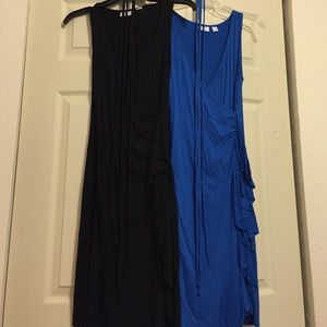 Blue and black rayon dresses