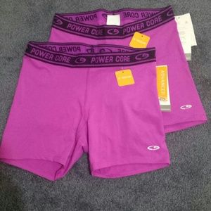 2 Pair of Spandex Workout Shorts, Size Small