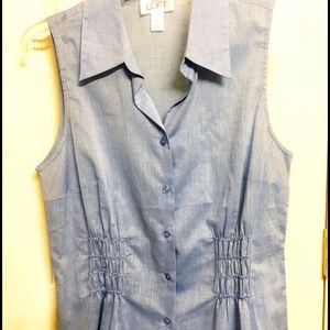 Ann Taylor LOFT Chambray Denim Sleeveless Top