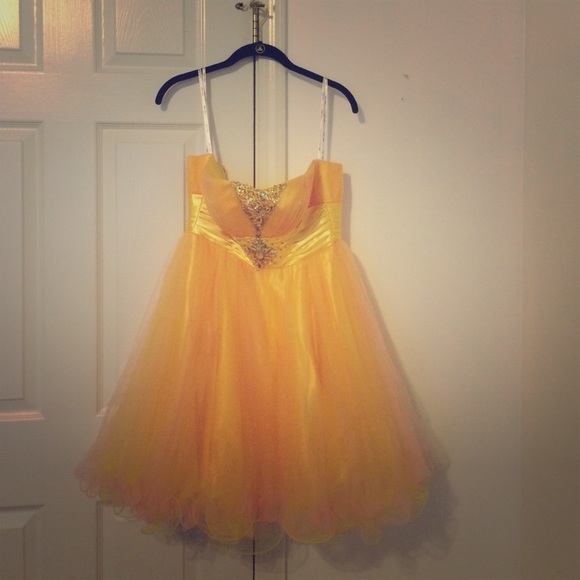 Yellow and Light pink Homecoming dress