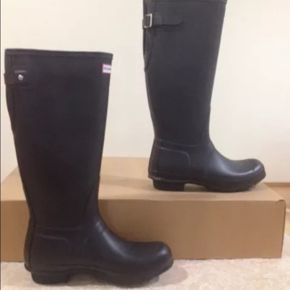 Black Hunter boots New Size 10 Adjustable back