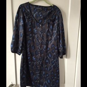EUC navy and brown Express dress