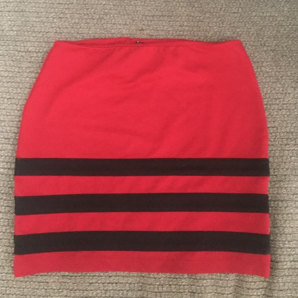 Deep red skirt with black detail