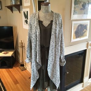 Draped Open Front Cardigan