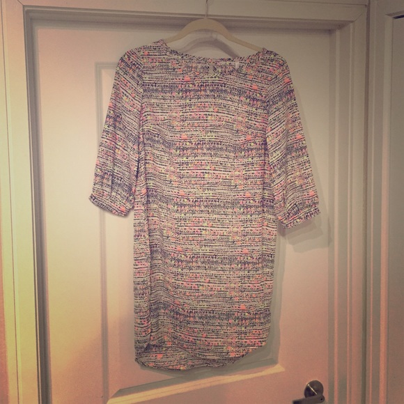 Neon patterned shift dress
