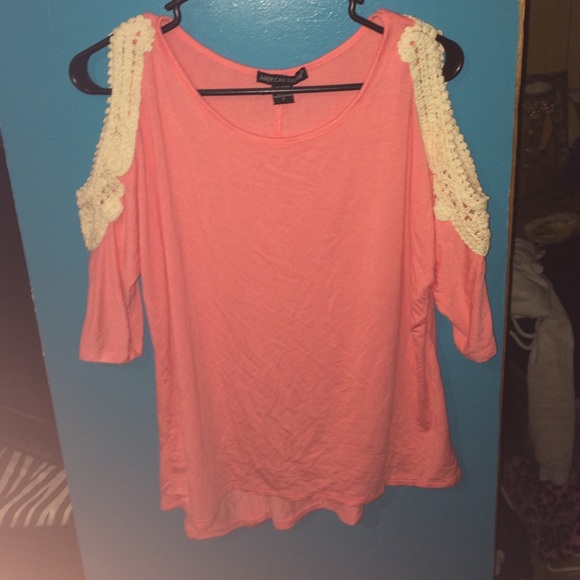Pink shirt.