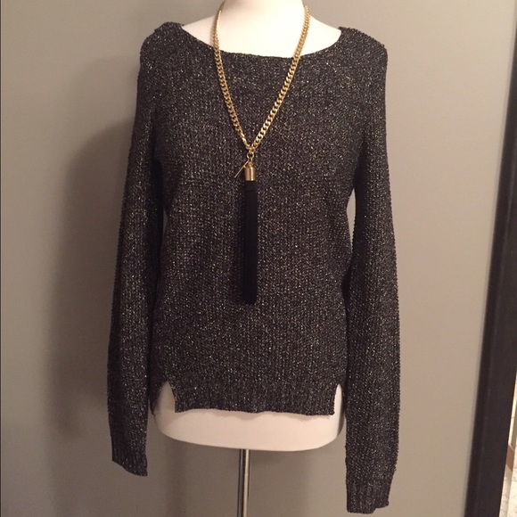 Rock & Republic Sweaters - Rock & Republic black & gold glitter sweater