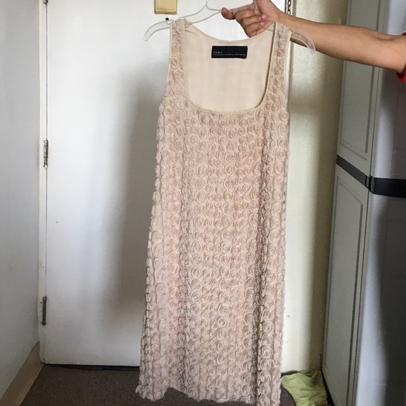 Cream cocktail dress from Zara