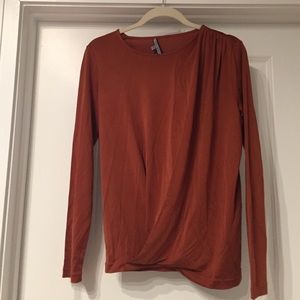 Burnt orange/brown long sleeve blouse