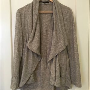 Side zip cardigan. Heather oatmeal