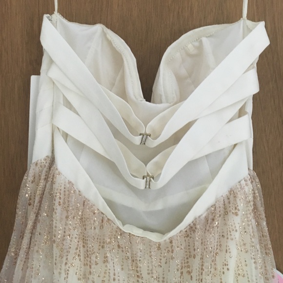 white and gold prom dress - Picture 3 of 4