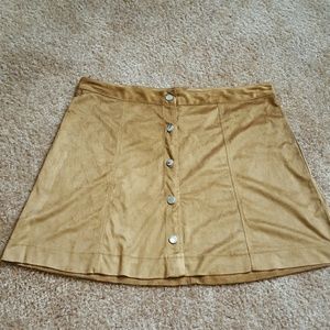 Tan Faux Suede Skirt