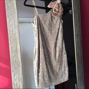 Champagne & Silver AQUA Cocktail Dress