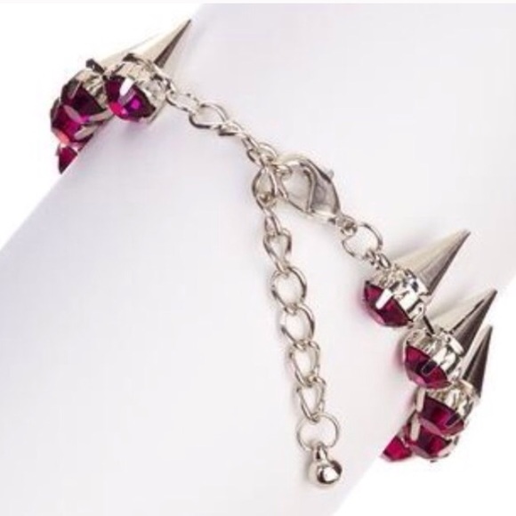 T&J Designs Jewel Tone Silver Spike Bracelet - Picture 2 of 2