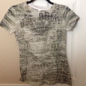 Medium Burn Out style Army theme short sleeve
