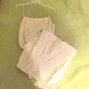 Alex Evenings Champagne Evening Dress