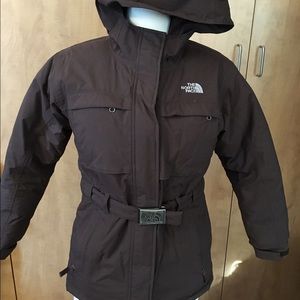 Girls' size L North Face brown winter coat