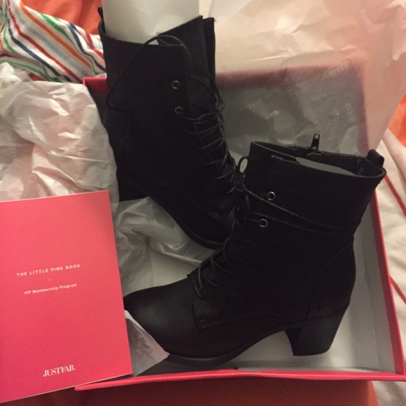 JustFab combat heel boots