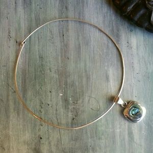Sterling silver thin choker necklace