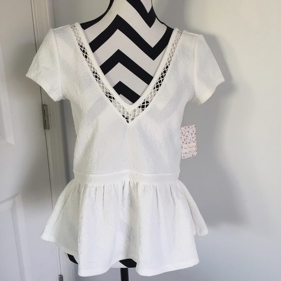 Free People Tops - NWT Free People Peplum Open Back Top M