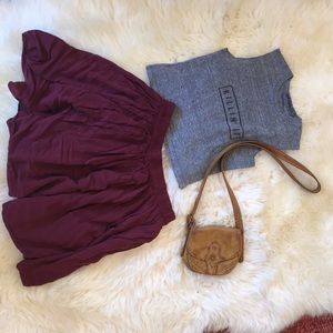Brandy Melville, maroon Heather skirt