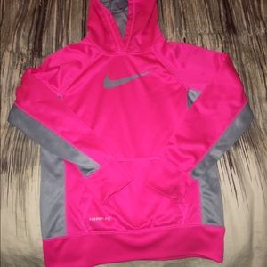 Girls Nike therma-fit neon pink hoody pullover