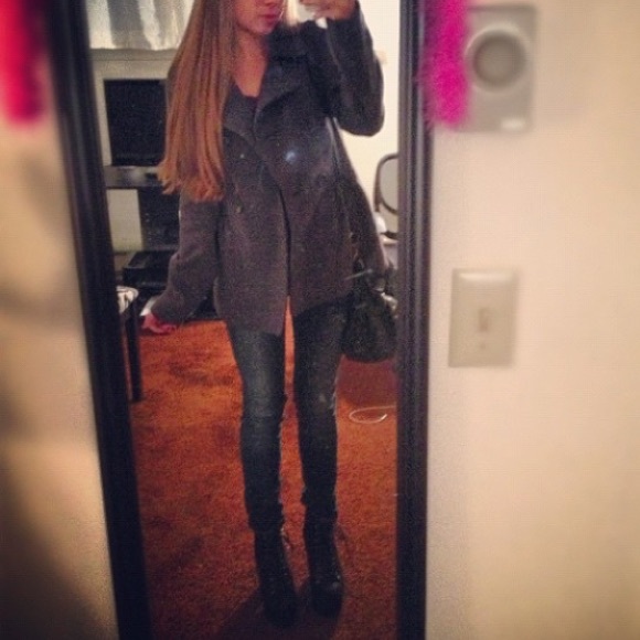 Dark gray peacoat from H&M