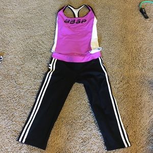 Bebe Sport workout Capris and top