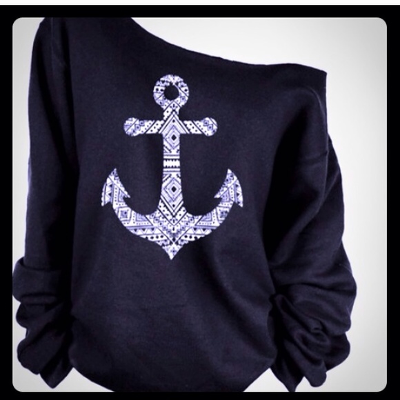 🎉🆕 Black sweatshirt w/ anchor detail🆕🎉