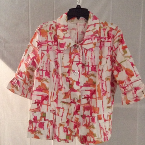 Chico's multi spring color blazer size 3