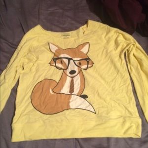 Fox with glasses long sleeved shirt