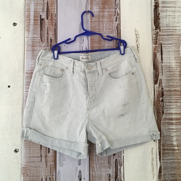 Madewell Striped Denim Shorts