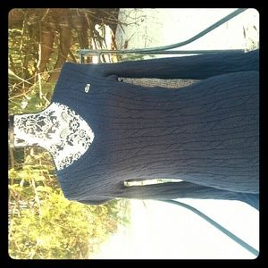 Lacoste cable knit vneck sweater