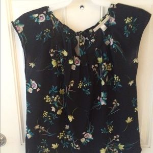 Black floral blouse