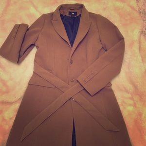 H&M tan belted coat
