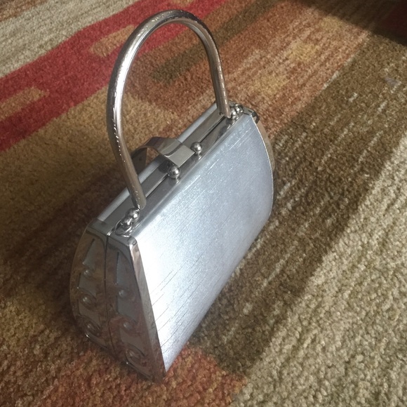 Small vintage silver tote clutch - Picture 2 of 4