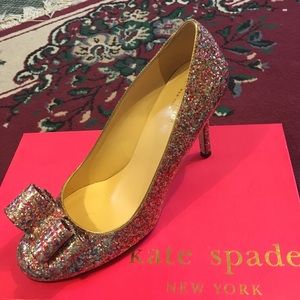Kate Spade Krysta glitter patent leather pump 8 m