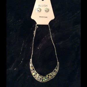 Genuine Crystal Necklace with Earrings