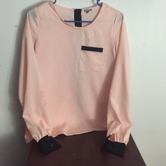 Light Peach Button up in Back Top