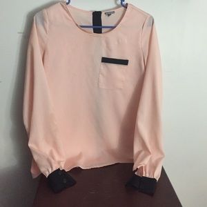 Light Peach Button up in Back Top