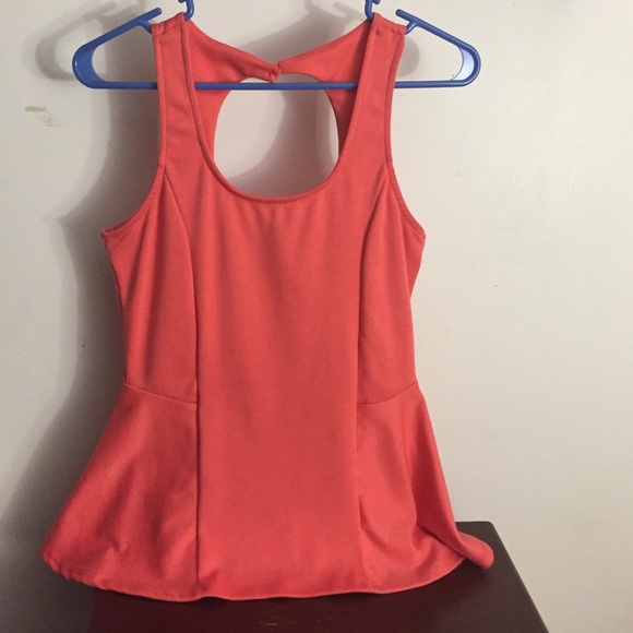 Adorable Salmon Colored Peplum Top